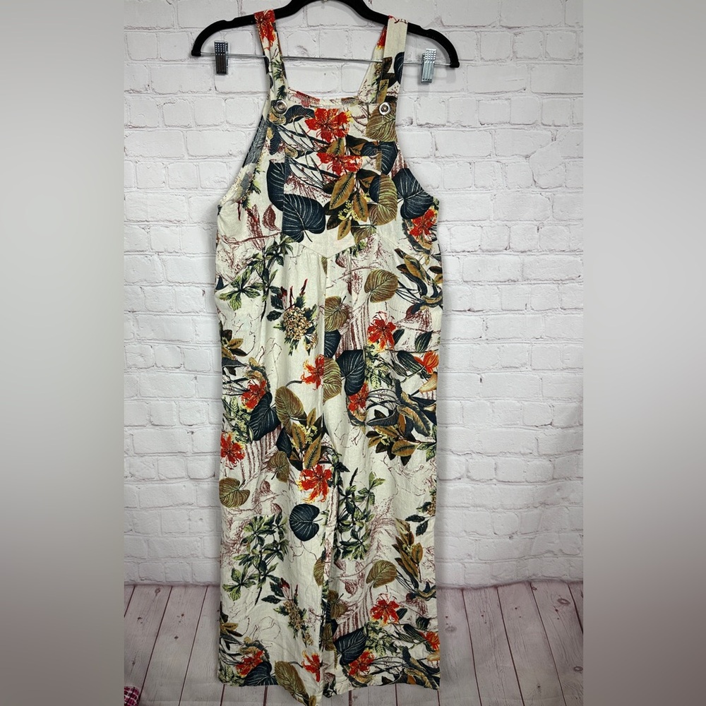 Bohemian‎ Tropical cotton blend Jumpsuit overalls Hawaiian print romper sz S GUC